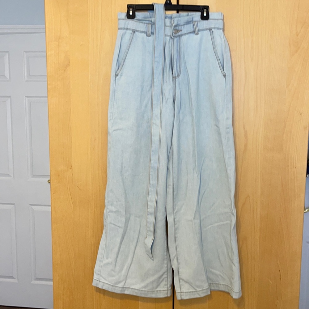 High rise wide leg jeans